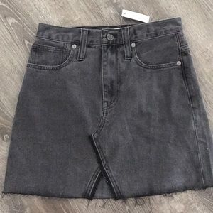 NWT Madewell Black Rigid Denim A-line Skirt